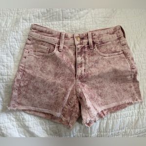 Pink Universal Thread High Rise Midi Denim Shorts